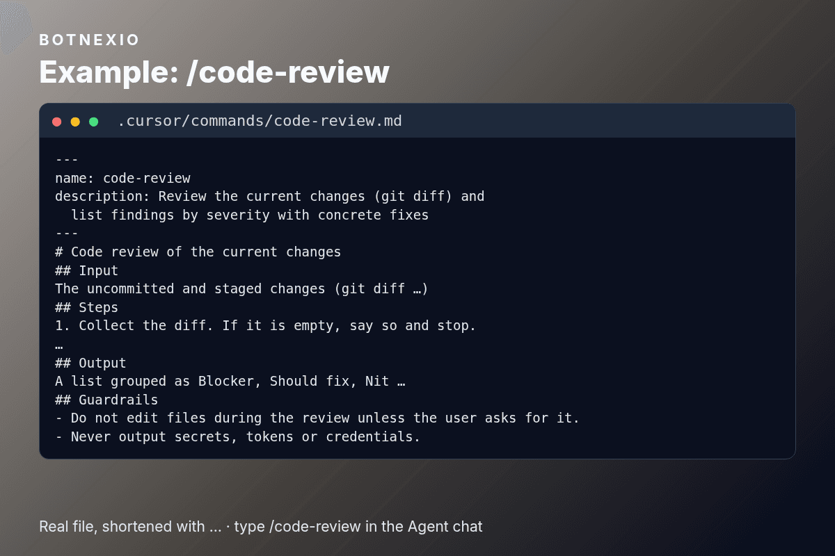 Shortened excerpt from the command file .cursor/commands/code-review.md