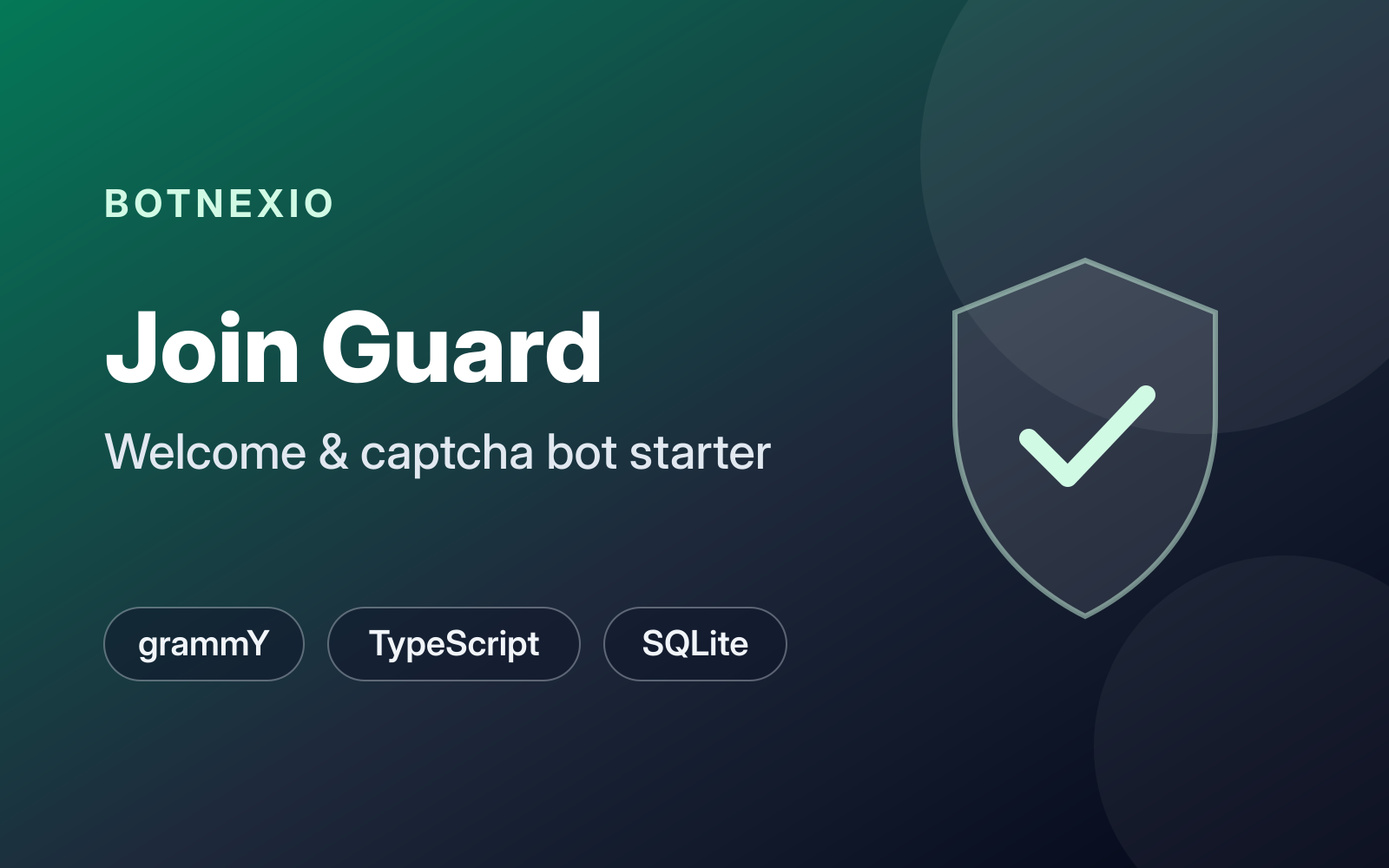 Product card: Botnexio Join Guard – welcome & captcha bot starter